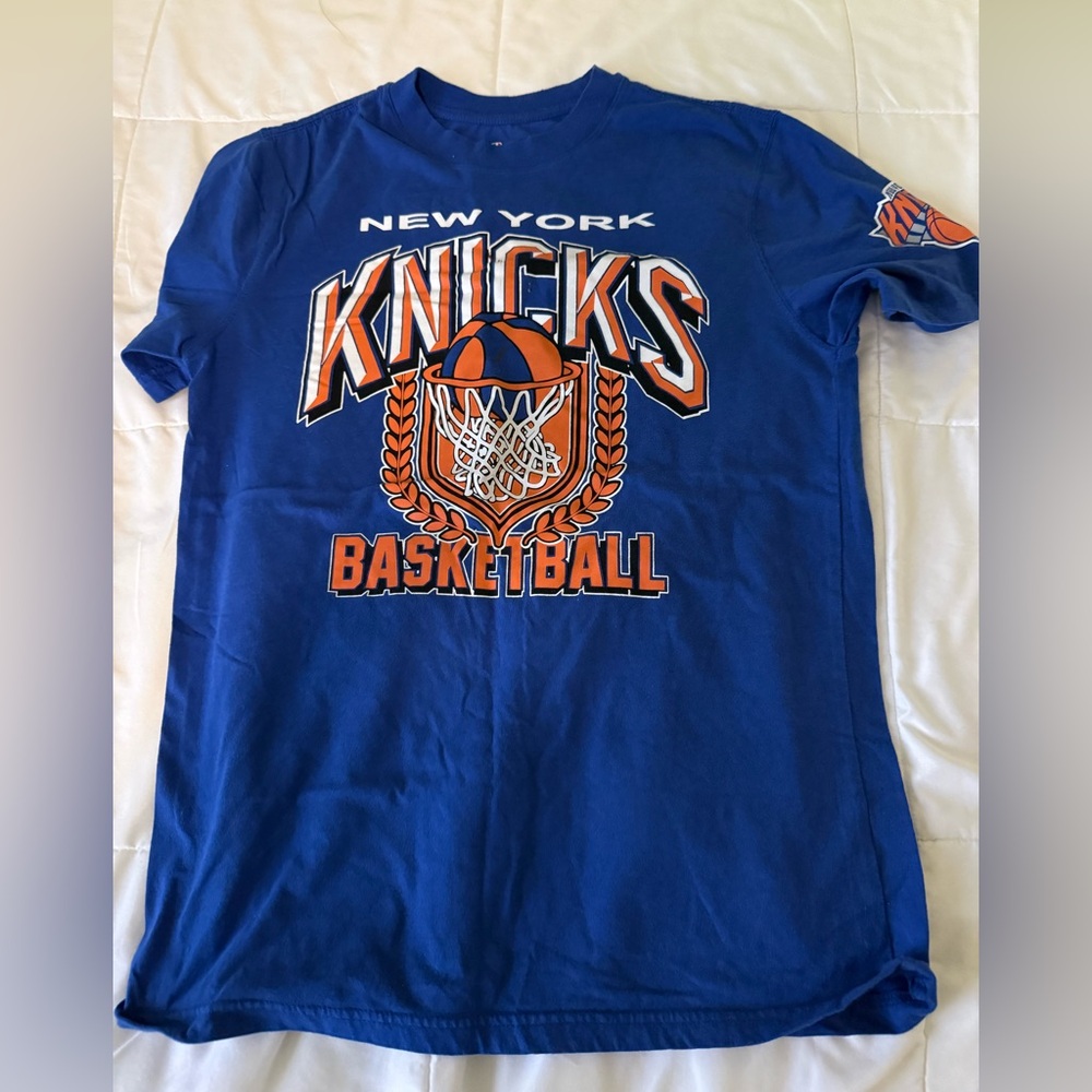 NBA Basketball Knicks Cotton Short Sleeve Tee Blue
